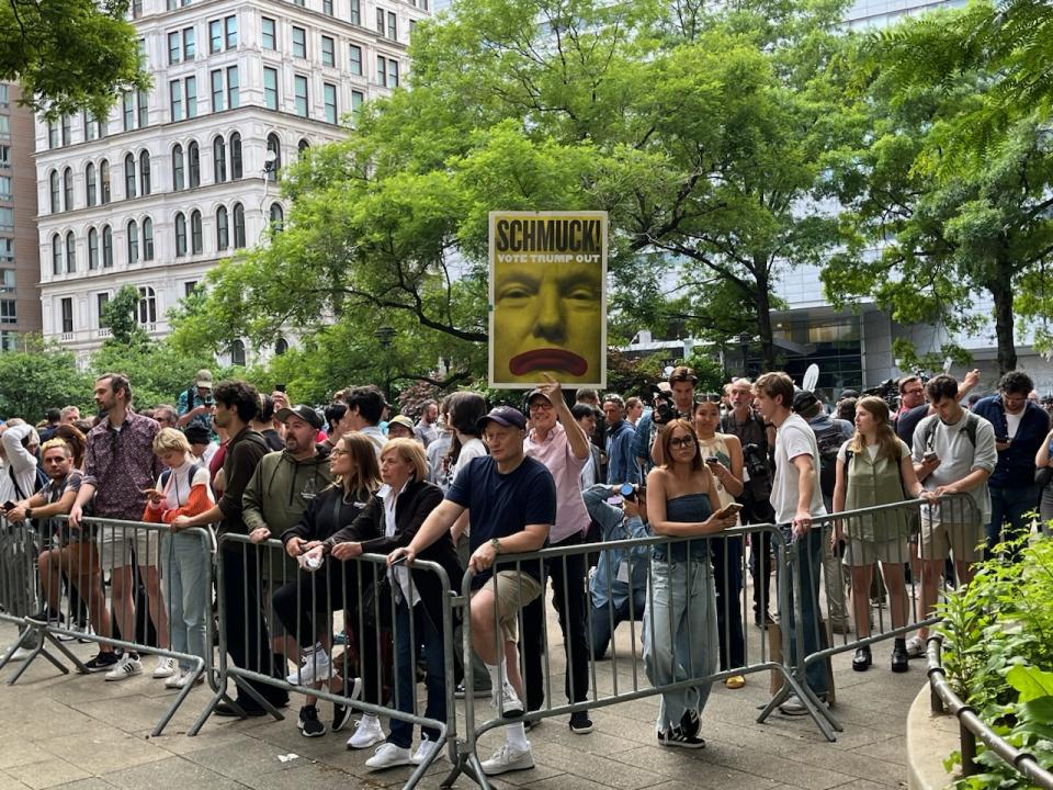 The scene outside the Manhattan courthouse after the verdict.