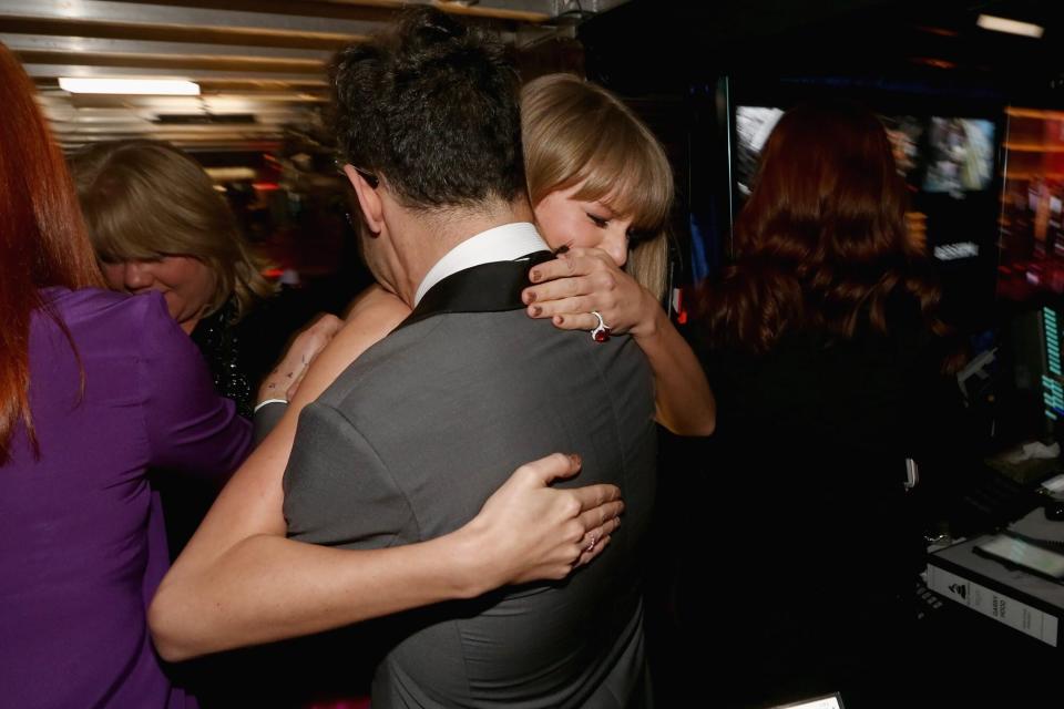 LOS ANGELES, CA - FEBRUARY 15: Musicians Jack Antonoff and Taylor Swift attend The 58th GRAMMY Awards at Staples Center on February 15, 2016 in Los Angeles, California. (Photo by Christopher Polk/Getty Images for NARAS)