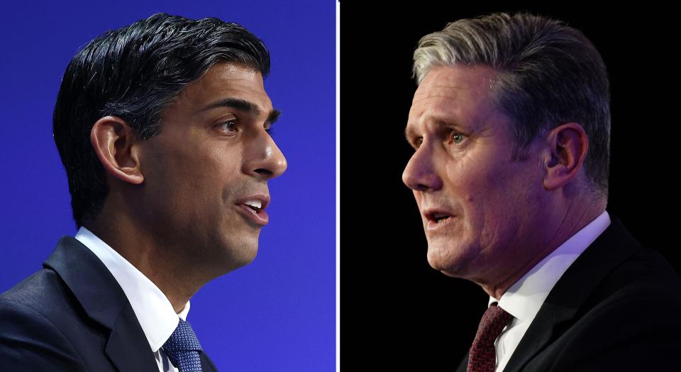 Undated file photos of Prime Minister Rishi Sunak (left) and Labour leader SIr Keir Starmer. Sunak will go to the country in 2024 hoping that economic growth, success in sending asylum seekers to Rwanda and trust in his style of politics will be enough to secure his place in No 10. But the Prime Minister will know that he faces difficulties on all three fronts, with the Bank of England forecasting economic stagnation, the Rwanda plan facing political and legal jeopardy and the Tories trailing far behind Labour in the opinion polls. Issue date: Wednesday December 27, 2023.