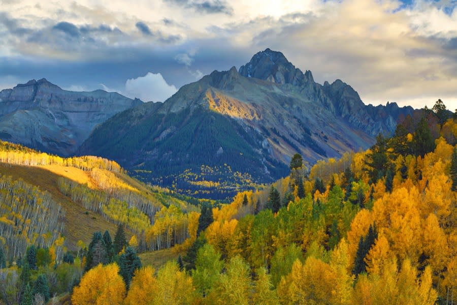 San Juan Mountains in the Background in Autumn on a cloudy day (Getty Images)