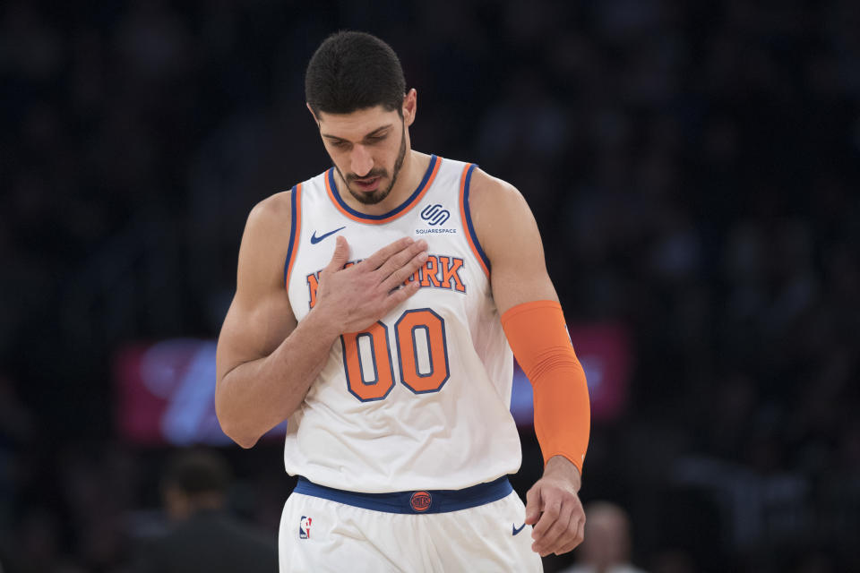 Enes Kanter was demoted and ejected in the same day. (AP Photo)