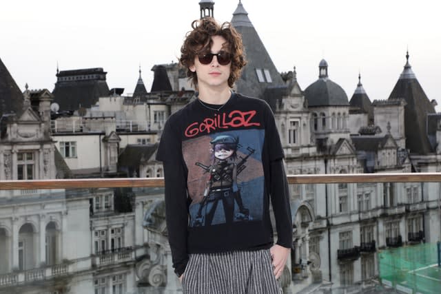 Timothee Chalamet sports Gorillaz t shirt to Little Women photocall