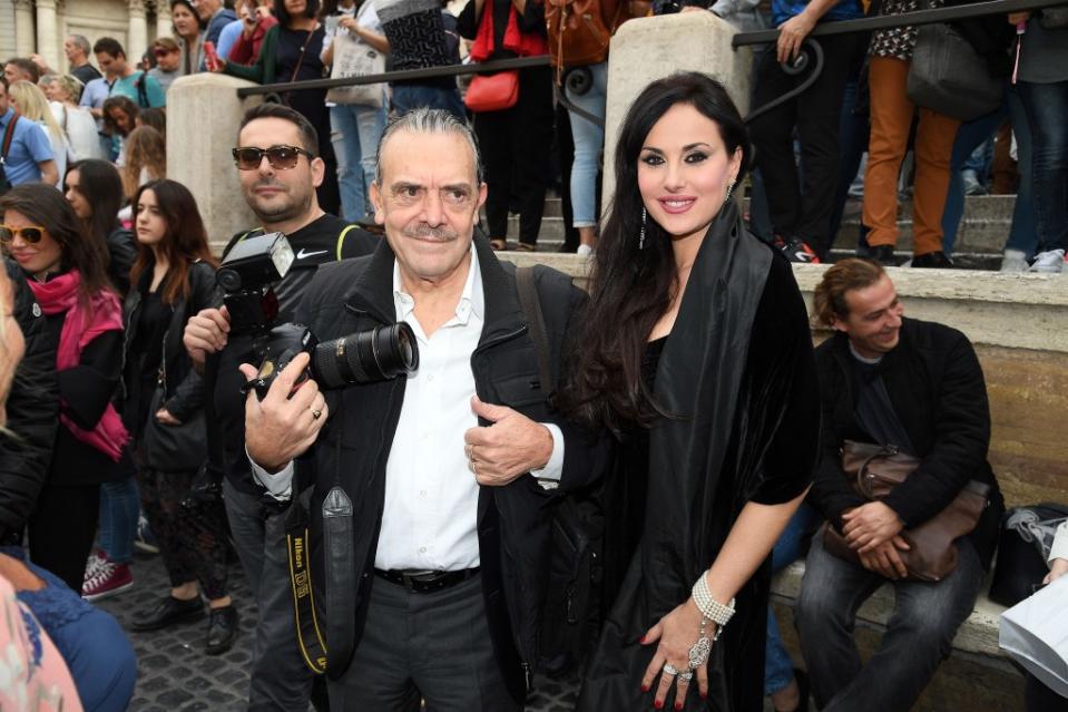 Barillari with author and actress Isabella Adriani at Trevi Fountain on Oct.28, 2017 in Rome, Italy. Getty Images