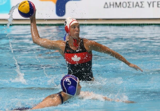 The Canadian women's water polo team got off to a winning start at the the World League Super Final on Monday with a 12-10 victory over Russia in its opening match in Athens, Greece. (@Team_Canada/Twitter - image credit)