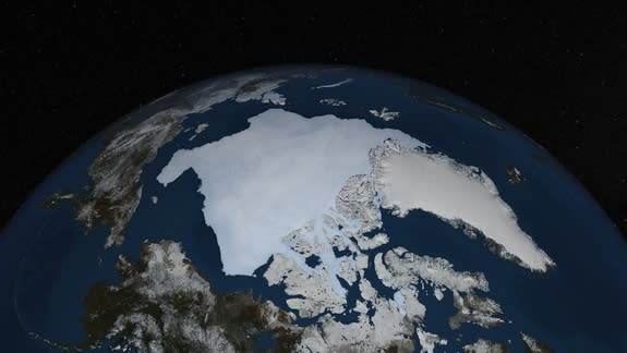 A satellite image of Arctic sea ice snapped on Sept. 12, 2013.