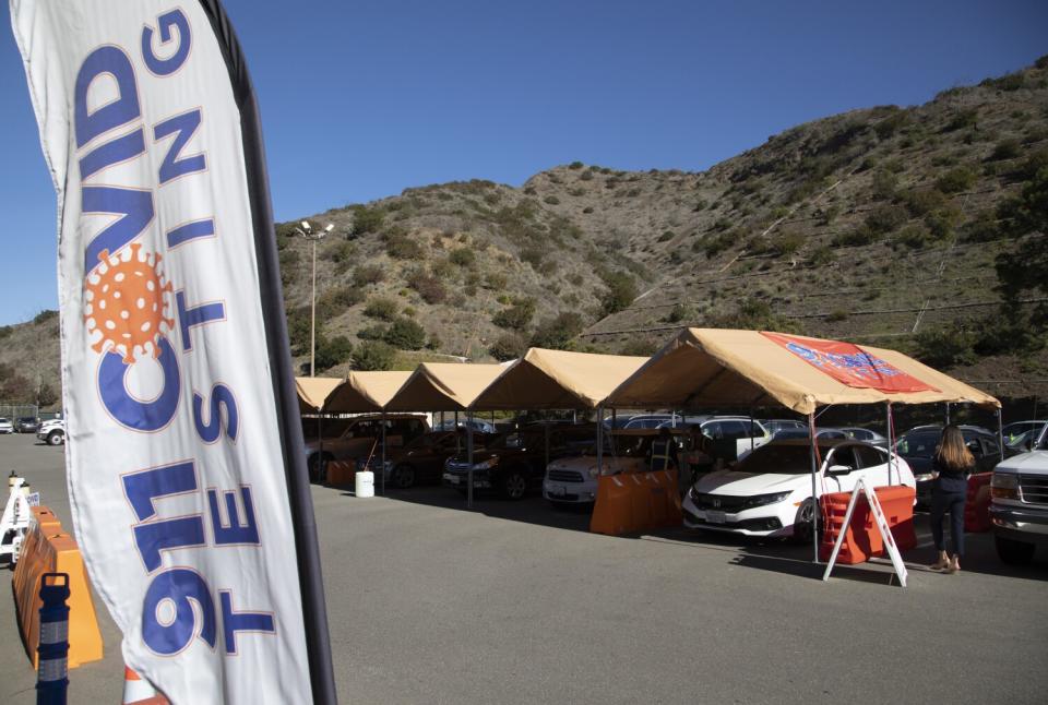 The 911 COVID Testing site on Sepulveda Boulevard in Los Angeles.