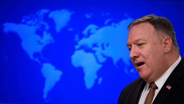 US Secretary of State Mike Pompeo has heavily criticized the coronavirus responses of China and Iran (AFP Photo/ANDREW CABALLERO-REYNOLDS)