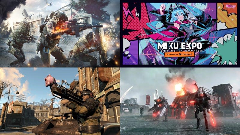 Image: EA / Dice, Crunchyroll, Bethesda Softworks, Arrowhead Game Studios / Sony, Blizzard, Atlus, Screenshot: Fox News / Kotaku, Toei Animation / Konami, Ordz Games / Kotaku