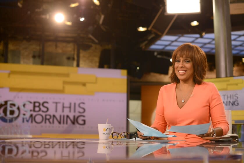 Gayle King is seen on the set of her show "CBS This Mornings."