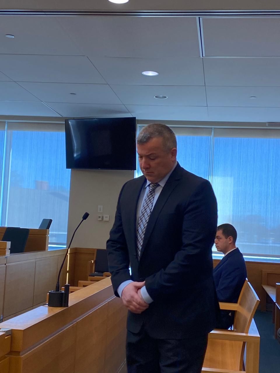 East Bridgewater Police Sgt. Thomas Flint was found not guilty of a Raynham drunk driving charge Thursday, Feb. 22, 2024, in Taunton District Court.