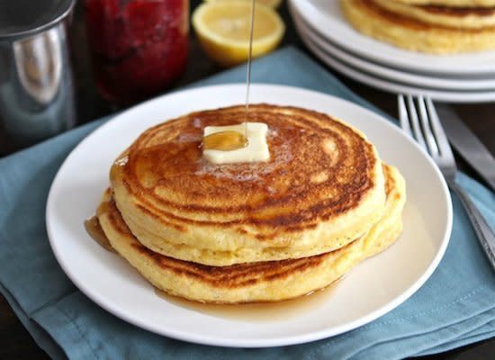 <strong>Get the <a href="http://www.twopeasandtheirpod.com/lemon-cornmeal-pancakes/#more-12433" target="_hplink">Lemon Cornmeal Pancakes recipe</a> from Two Peas and their Pod</strong> 