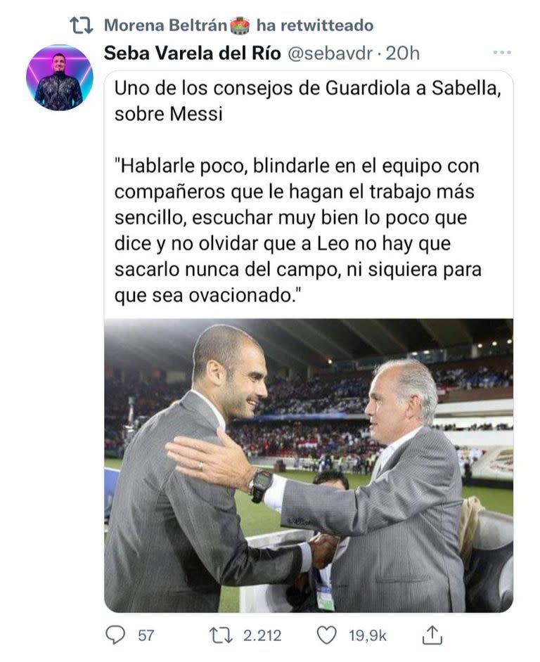 Morena compartió el consejo de Guardiola a Sabella