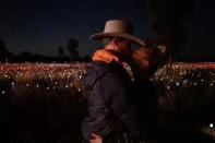 The pair share a sweet kiss in the Northern Territory.