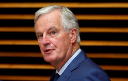 European Union's chief Brexit negotiator Michel Barnier attends the EU Commission's weekly College meeting in Brussels, Belgium, October 17, 2018. REUTERS/Francois Lenoir