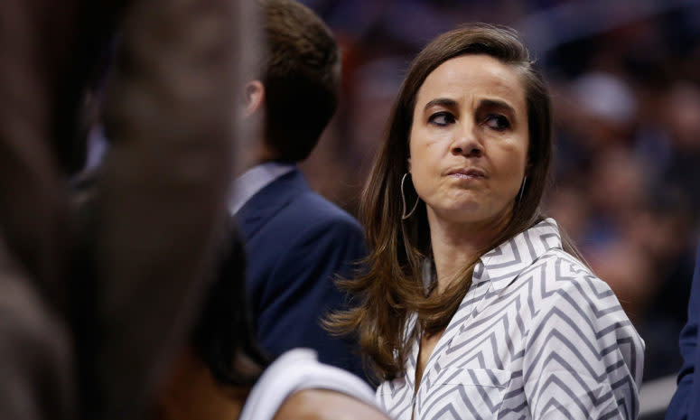 Becky Hammon on the San Antonio Spurs sideline.