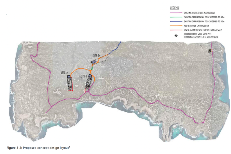 A map of Southern Launch rocket launch site.