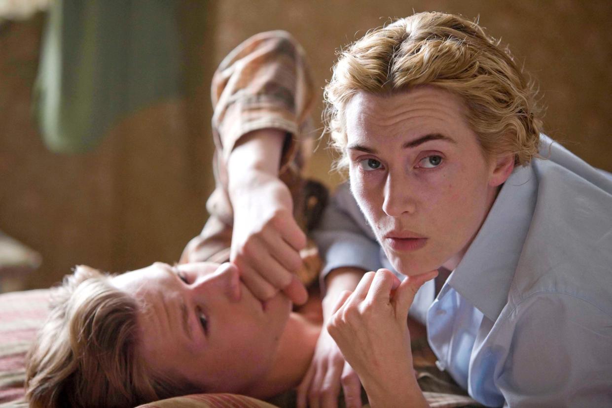 A teenager (David Kross) has a summer affair with an older woman (Kate Winslet) and years later finds her on trial for Nazi war crimes in "The Reader."