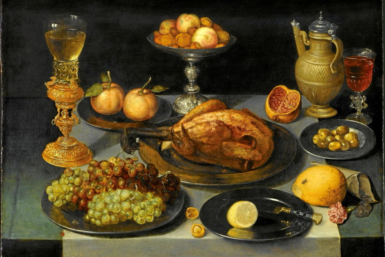 Cette nature morte dite « au poulet » est de Peter Binoit. Autrefois attribuée à Floris van Schooten, elle avait été volée à Mathilde Javal par les nazis, avec le soutien de l'État français, en 1944.  - Credit:DR