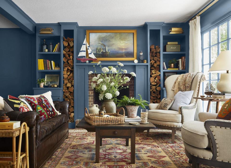 After: A Luxe Library-Living Room Hybrid