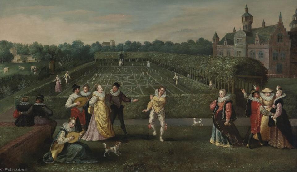 'Cortesanos paseando por el jardín', de Hieronymous Francken I. <a href="https://commons.wikimedia.org/wiki/File:Hieronymus_Francken_I_Courtiers_Strolling_In_a_Garden.jpg" rel="nofollow noopener" target="_blank" data-ylk="slk:Wikimedia Commons;elm:context_link;itc:0;sec:content-canvas" class="link ">Wikimedia Commons</a>