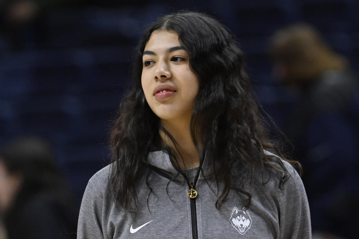 Jana El Alfy won't play for UConn this year after her Achilles injury. (AP Photo/Jessica Hill)