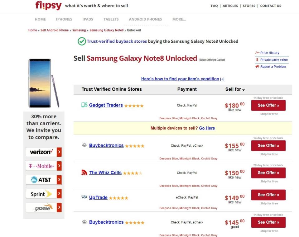 Flipsy cellphone offers.