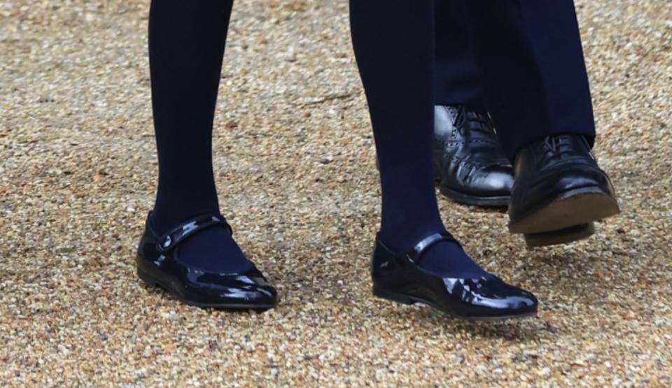 A closer look at Princess Charlotte's shoes.