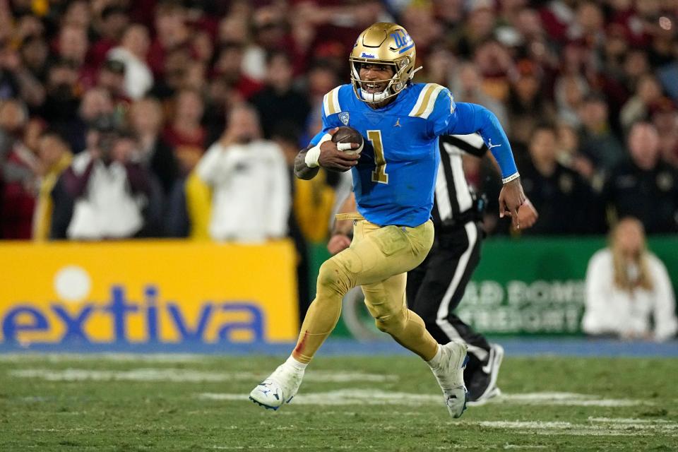 Should he play or should he go, now? That's the question facing UCLA quarterback Dorian Thompson-Robinson. But none of that matters much to me, you won't catch me picking the Panthers.