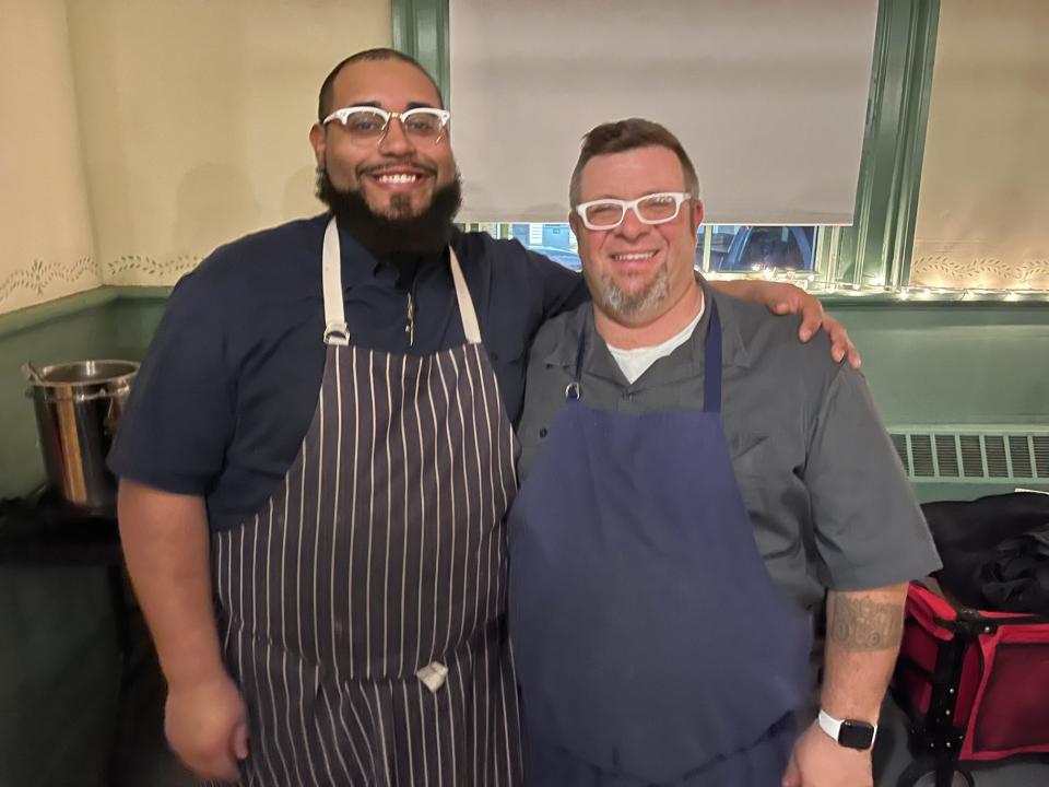 Chef Lee Frank and Sous Chef Jonathan Vazquez, of Otis Restaurant, at the Evening with Exeter’s Chefs event.