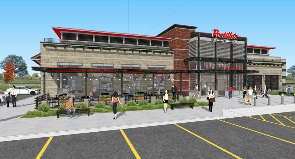 This Jensen & Jensen architect rendering reflects the design of the new Portillo's opening this year in Lady Lake.