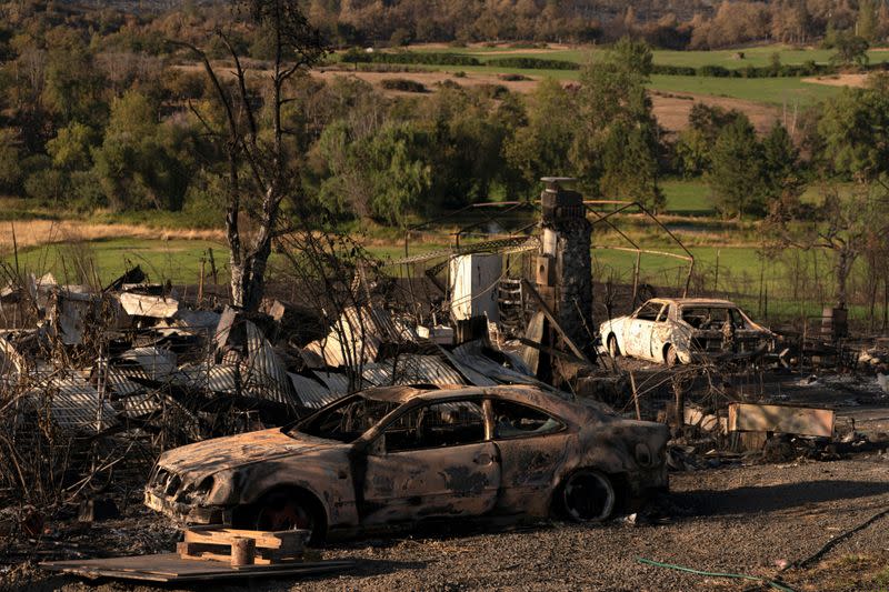 Destruction after wildfires in Oregon