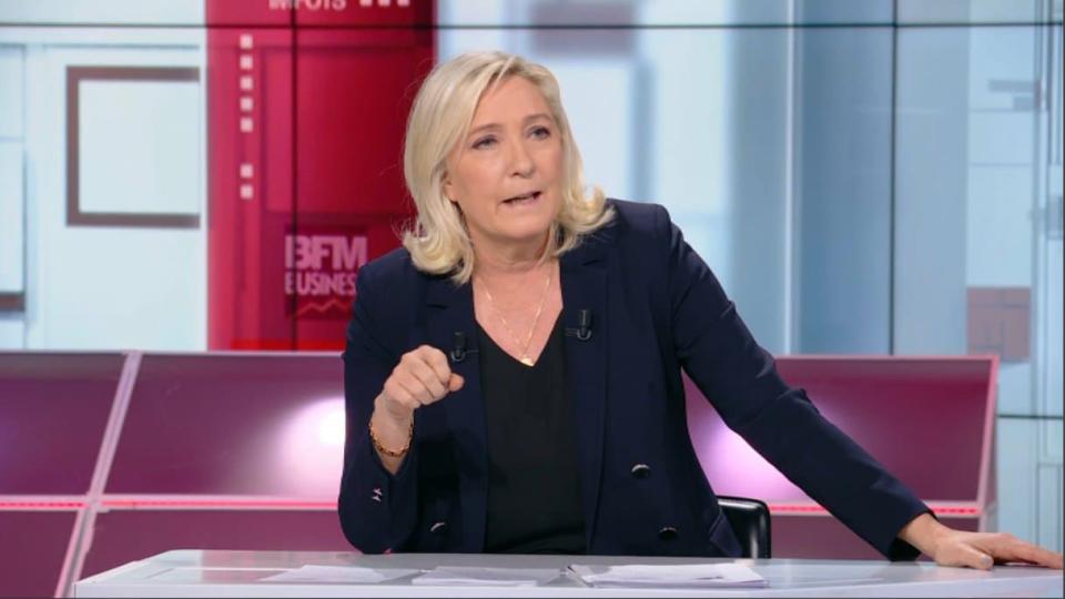 Marine Le Pen sur le plateau de BFMTV, le 15 novembre 2020. (Photo d'illustration) - BFMTV