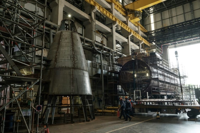 The first Brazilian conventional submarines to be made under the national submarine development program (Prosub) at the naval submarine shipyard (ICN) in Itaguai, some 70km south of Rio de Janeiro on April 7, 2017