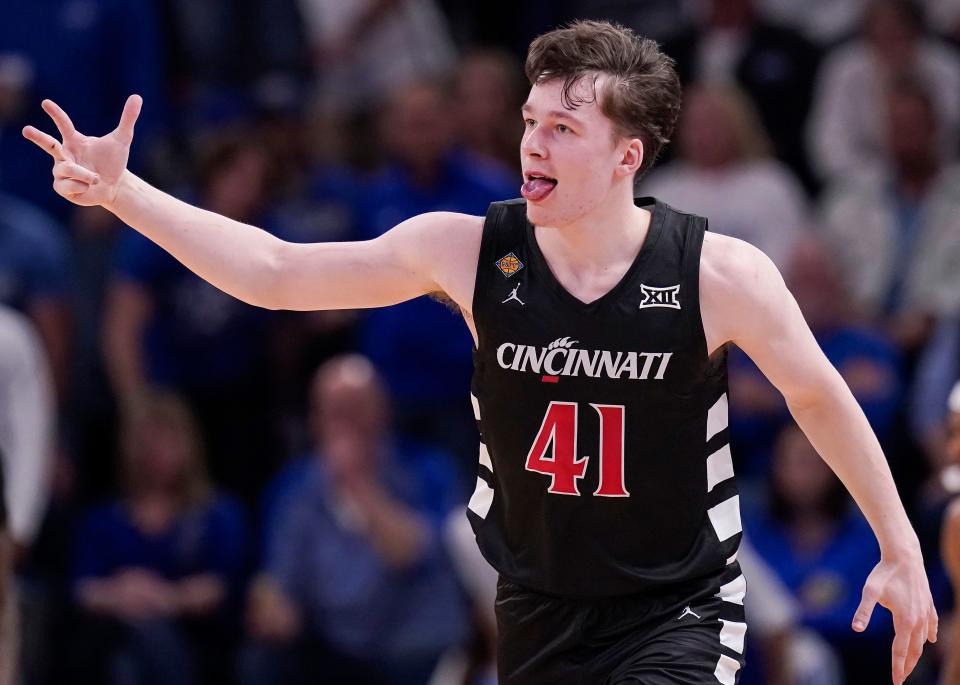 Guard Simas Lukosius led the Bearcats with 26 points, going 6-for-14 on 3-pointers. He has a year of eligibility remaining, but did not say if he would return to the Bearcats next season.