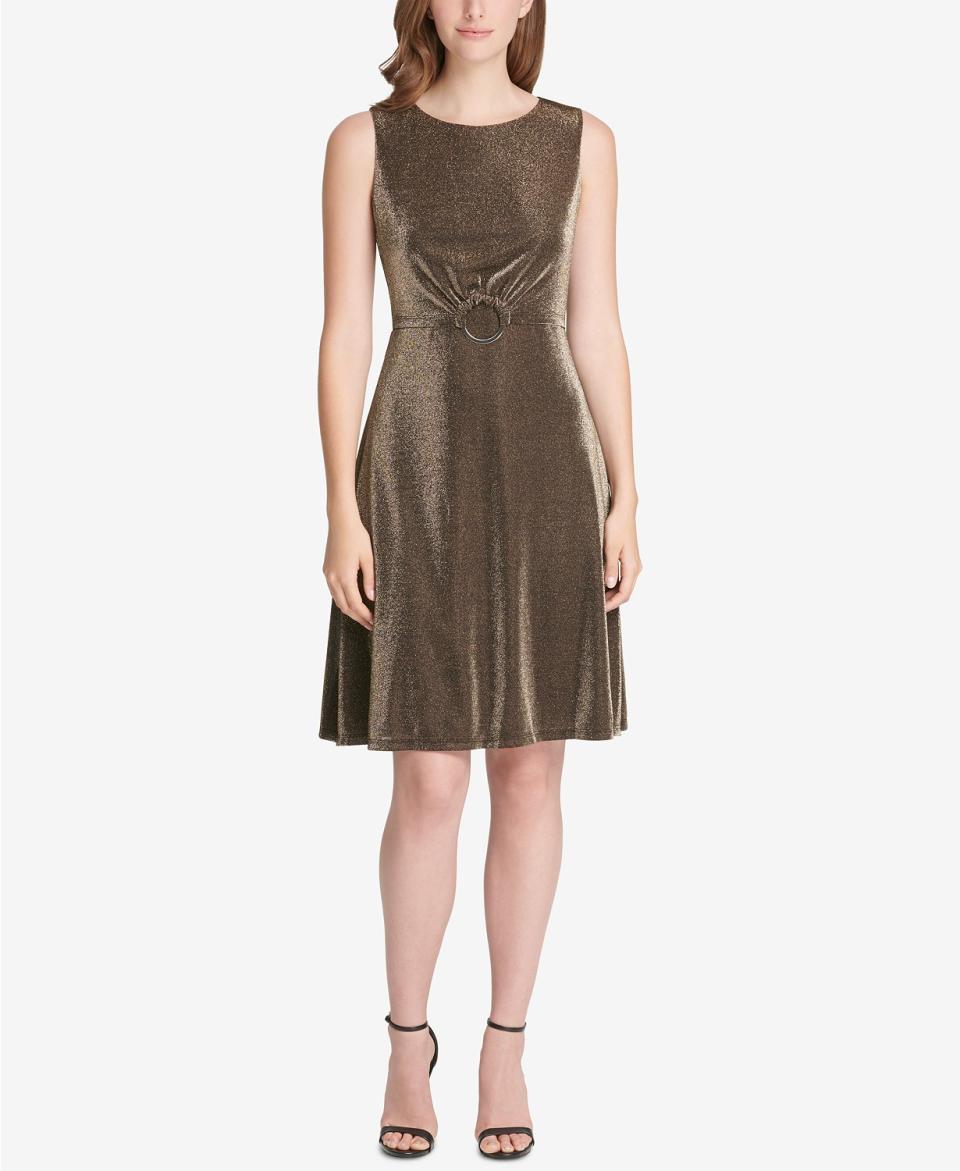 Tommy Hilfiger Metallic Stretch A-Line Dress. (Photo: Macy’s)