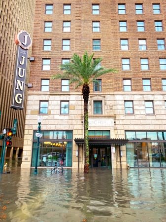 A flooded area is seen in New Orleans