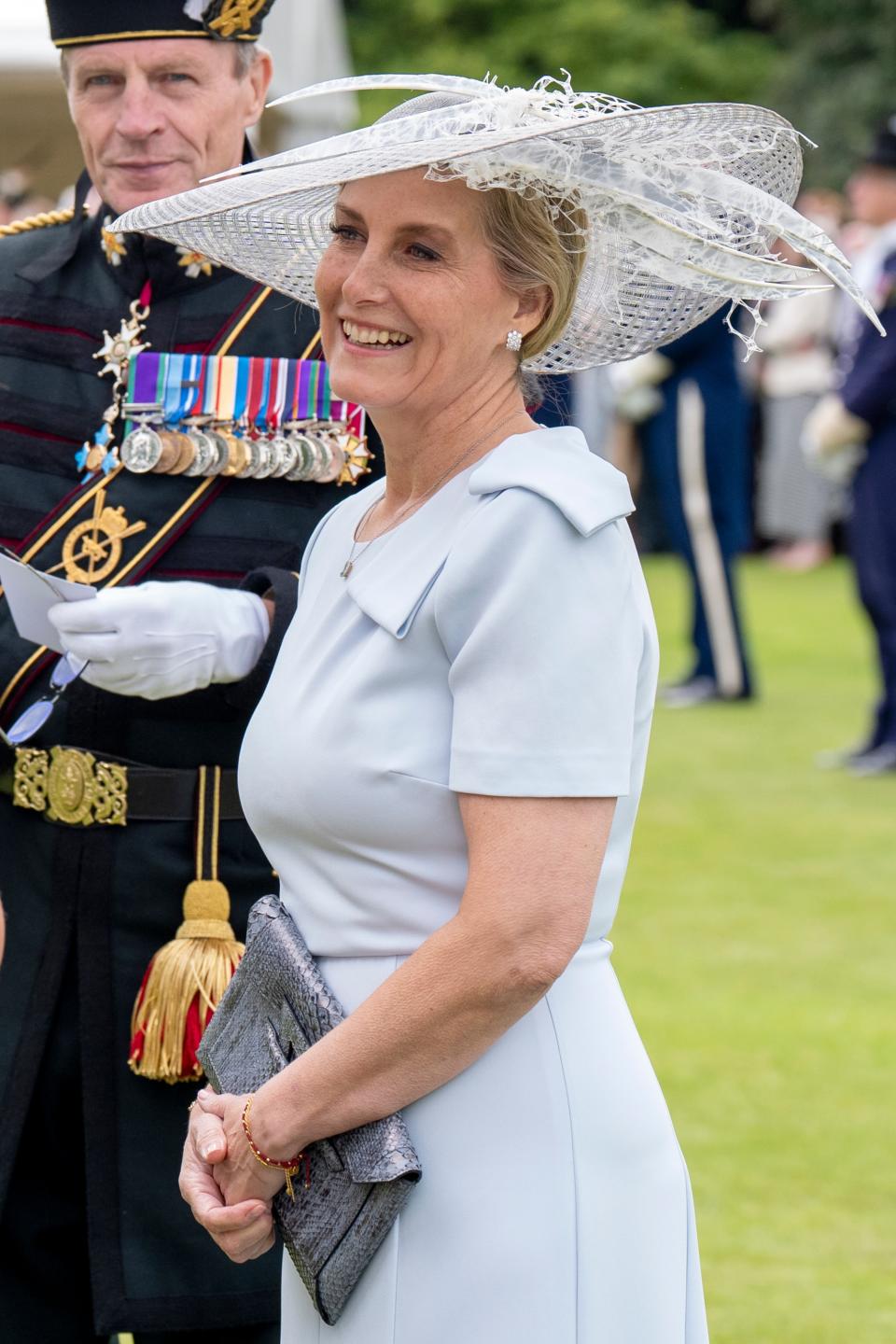 EDINBURGH, SCOTLAND - JULY 2: Sophie, Duchess of Edinburgh greets guests during the Sovereign's Garden Party held at the Palace of Holyroodhouse, which is part of the King's trip to Scotland for Holyrood Week, on July 2, 2024 in Edinburgh, Scotland. (Photo by Jane Barlow - WPA Pool/Getty Images)