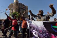 Civil society hold a protest in Ouagadougou