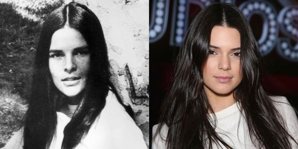 <p>People have often compared model Kendall Jenner to the '70s actress Ali MacGraw, and it's clear why. It's not just their long dark hair though—they give the same stare to the camera, too.</p>