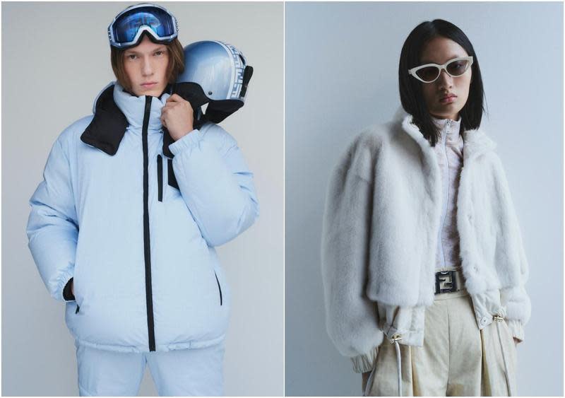 FENDI 2021冬季滑雪服限量版Capsule系列將環保、高超技術、美學相互呼應。（FENDI提供）