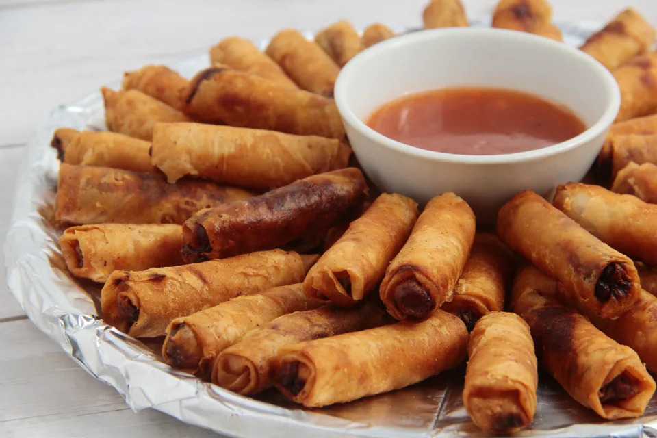 Photo of freshly cooked Filipino food called Lumpiang Shanghai or fried ground pork meat in spring roll wrapper.
World's Best Soup