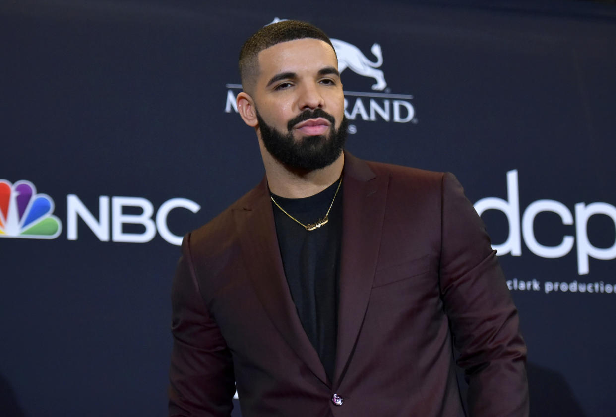 Canadian rapper Drake at the Billboard Music Awards in Las Vegas on May 1, 2019.