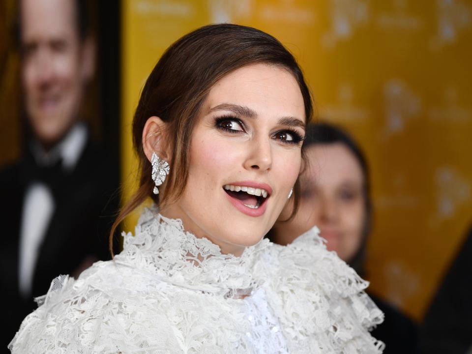 <p>Keira Knightley at the world premiere of Misbehaviour in March 2020</p> (Gareth Cattermole/Getty Images)