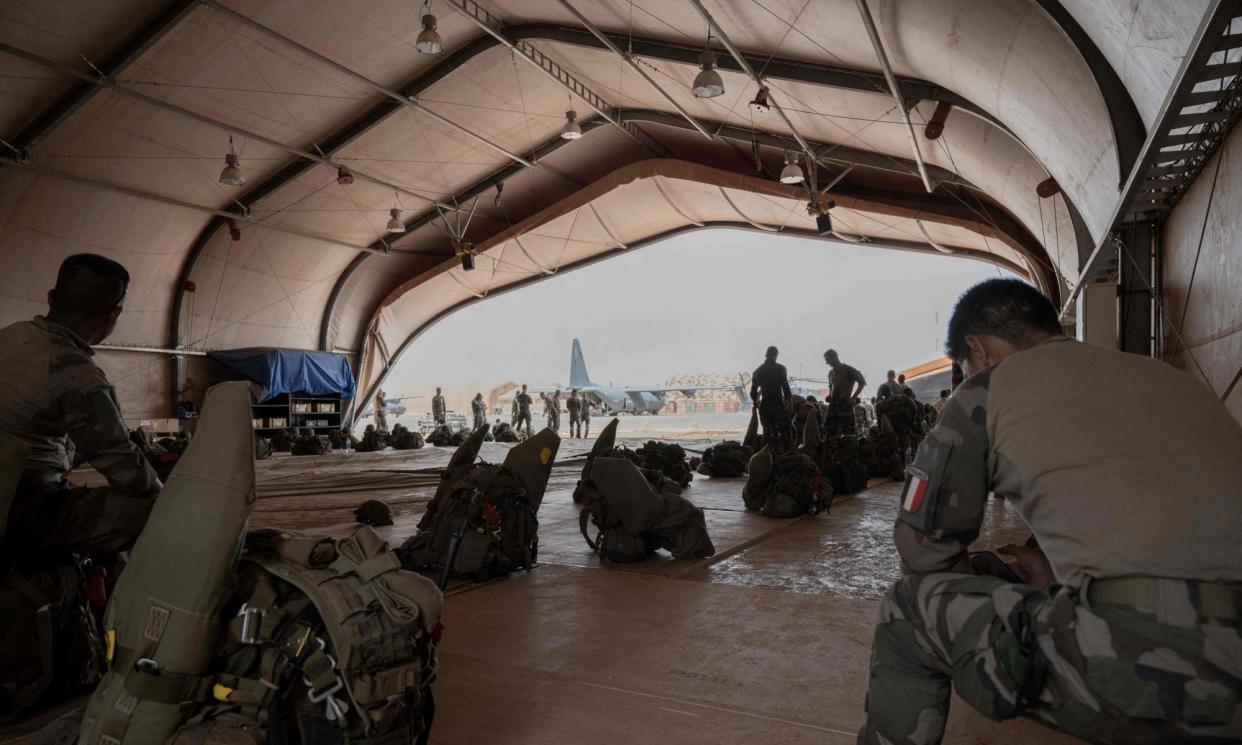 <span>French and Nigerien soldiers in Niamey, Niger on 14 May 2023. The junta expelled French troops last December after a coup in July 2023.</span><span>Photograph: Alain Jocard/AFP/Getty Images</span>