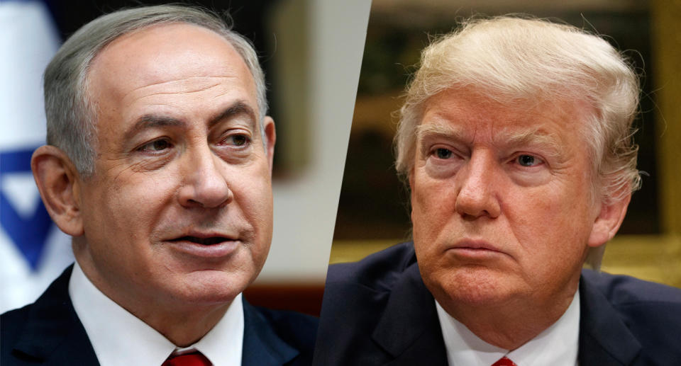 Israeli Prime Minister Benjamin Netanyahu and U.S. President Donald Trump. (Photos: Ronen Zvulun, Evan Vucci/AP)