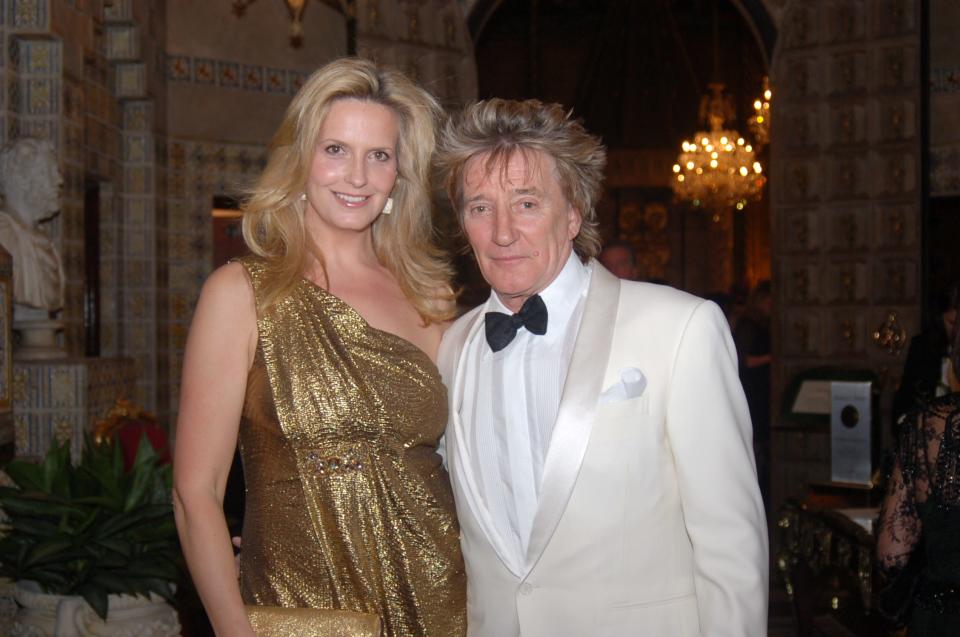 Rod Stewart with his wife, Penny Lancaster. The rocker is selling his mansion near Beverly Hills in Los Angeles for $70 million.