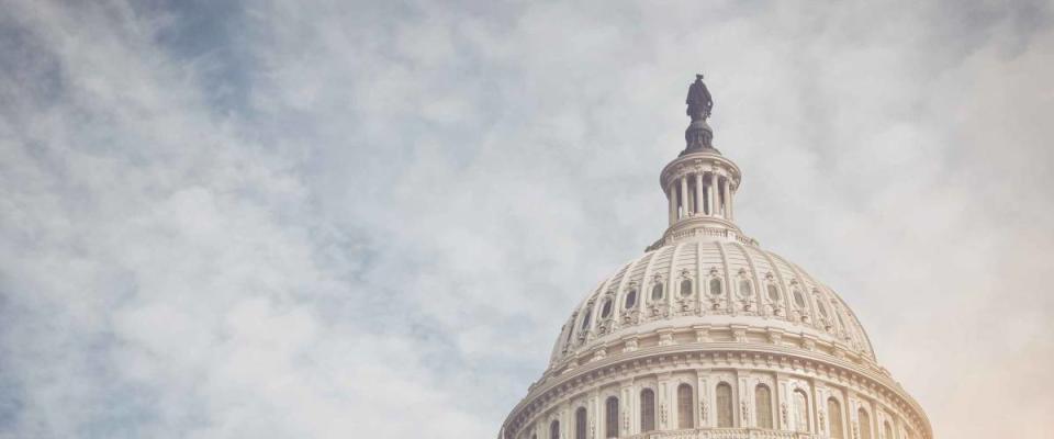 Capitol Hill Building in Washington DC with Vintage Filter