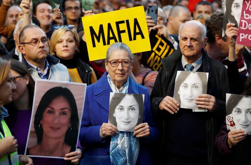 Demonstration to demand justice over the murder of journalist Daphne Caruana Galizia, in Valletta