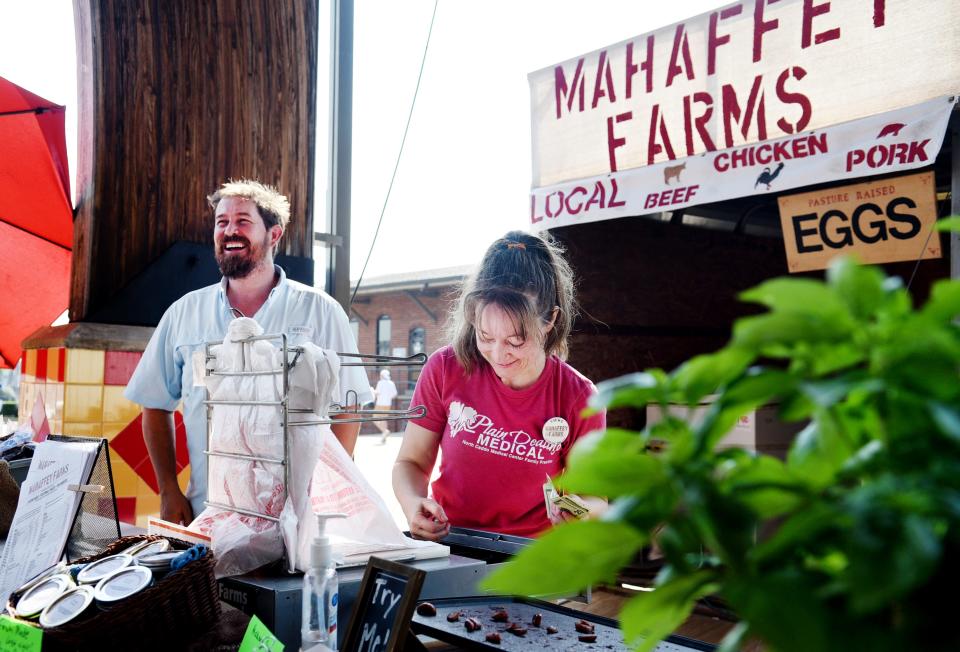 Mahaffey Farms at the Shreveport Farmers' Market Saturday morning, June 24, 2023, in downtown Shreveport.