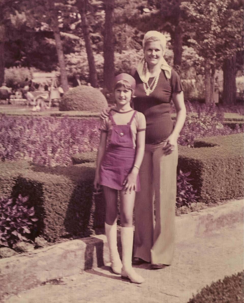 Maria Grazia Chiuri with her mother Maria Pia Petrelli in Fiuggi, Italy, in the 1970s.